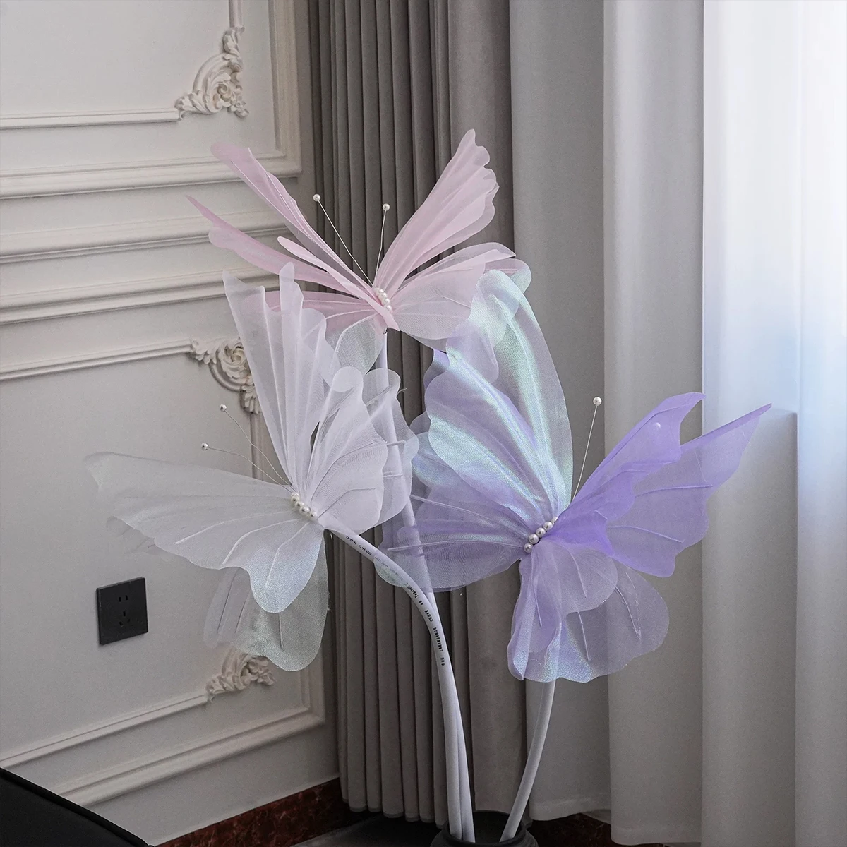 Decoración mariposas 3D para pared y jardín, arcoíris y rosa - imagen 3