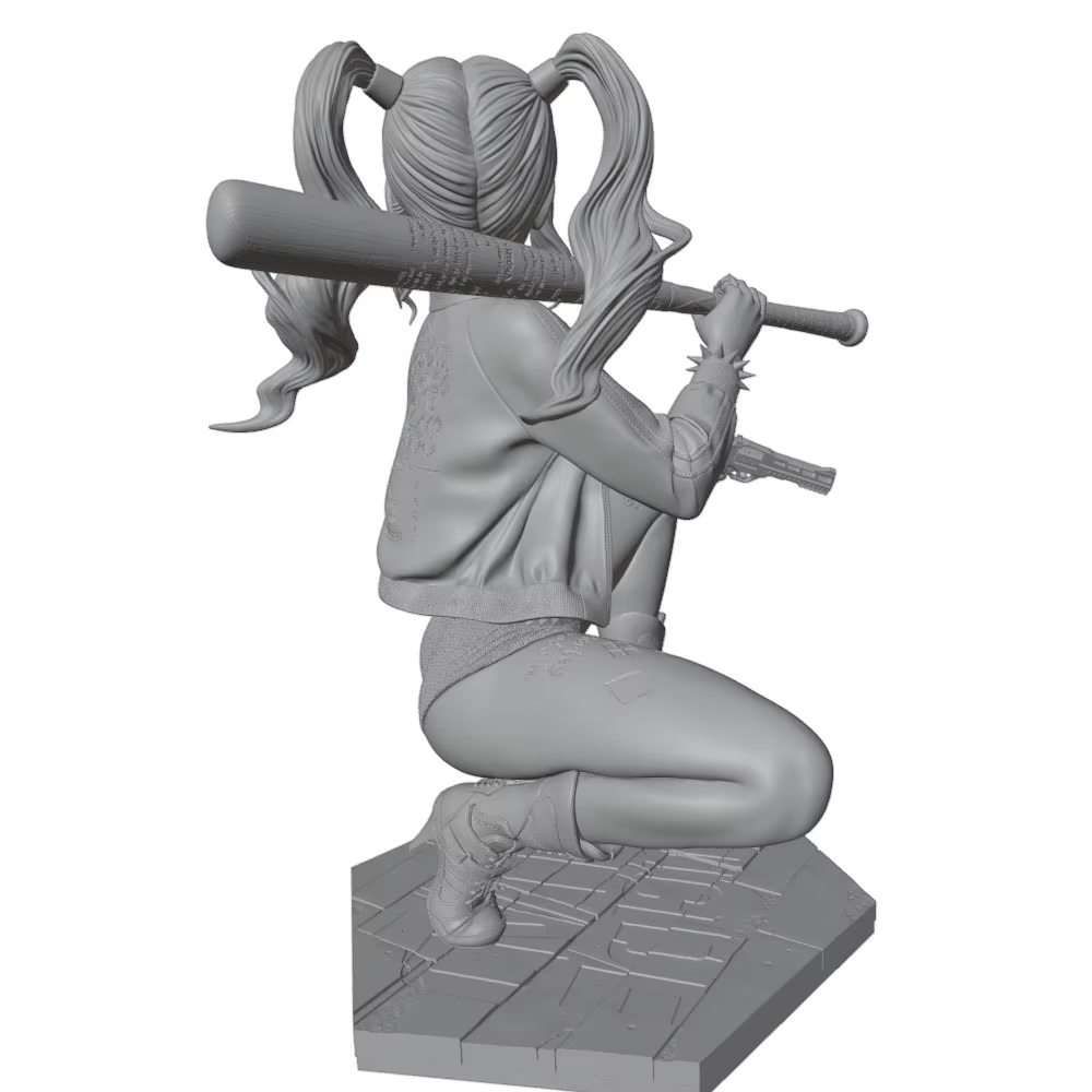 Kit figura resina 1/24 75mm chica 3D gris sin montar ni pintar - imagen 3