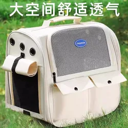 Bolsa de transporte portátil para gatos y perros, mochila transparente de viaje