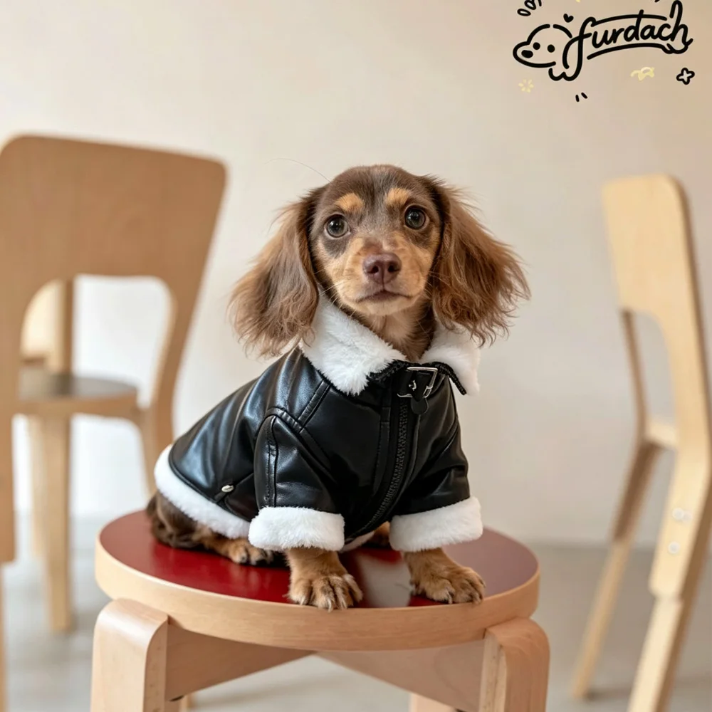 Abrigo cálido con forro polar y cremallera para perros Dachshund - imagen 4