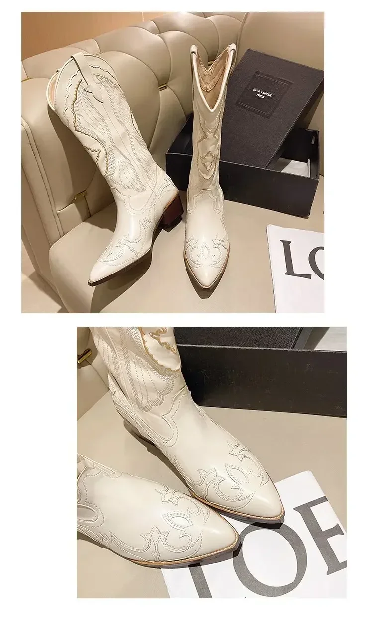 Vista trasera y perfil de las botas vaqueras