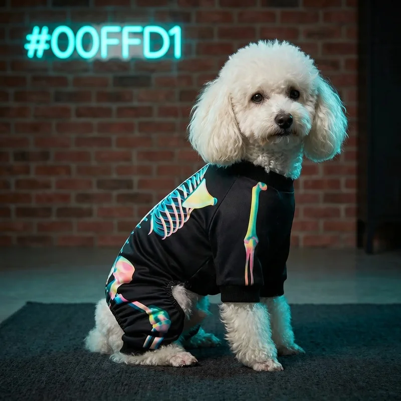 Disfraz esqueleto arcoíris para perros y gatos pequeños y medianos - imagen 4