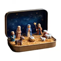 Figuras Belén Natividad Resina – Decoración Navideña Mesa Hogar