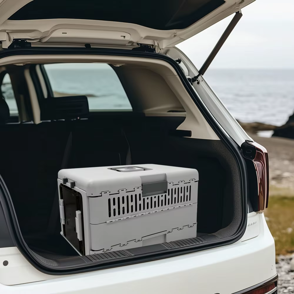 Transportín plegable con cerradura para gatos – Jaula de viaje para coche - imagen 5