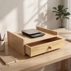 Mueble móvil de madera para báscula y pienso de perros y gatos