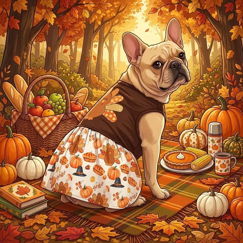 Disfraz de Pavo para Perros y Gatos – Traje Thanksgiving con Sombrero y Tutú - imagen 4
