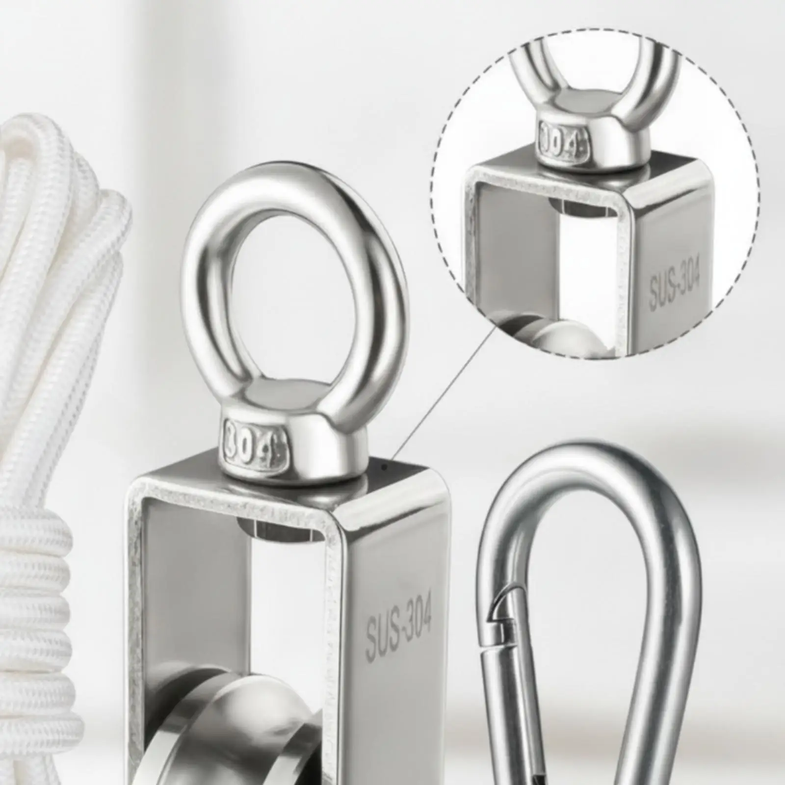 Polea con Cuerda y Doble Rodamiento para Exteriores - imagen 4