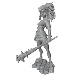 Miniatura estatua de anime GK gris impresa en 3D, sin montar
