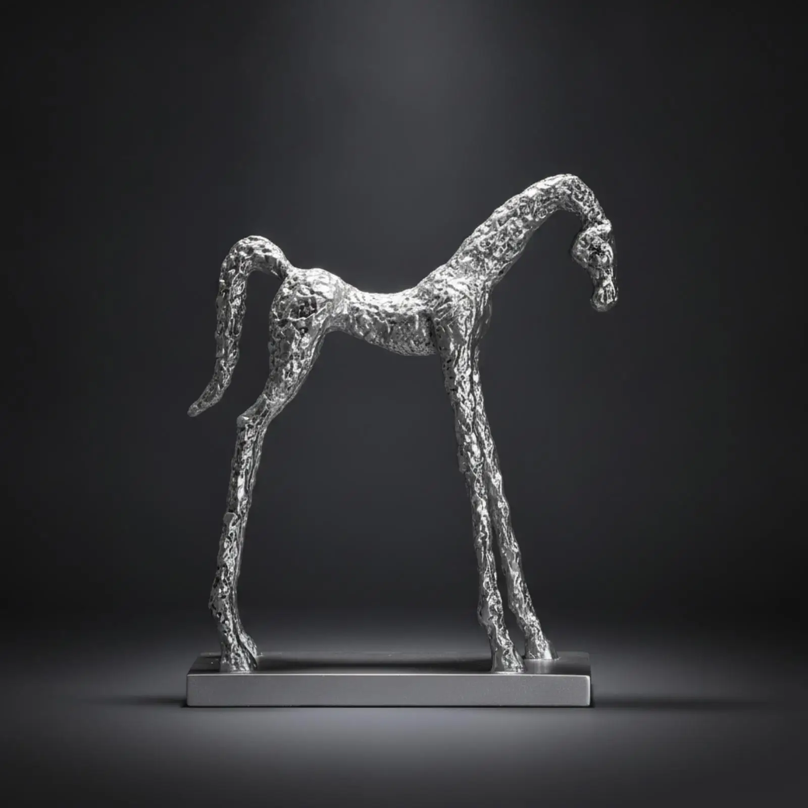 Figura Decorativa de Caballo de Resina Plateada para el Hogar y Oficina - imagen 5