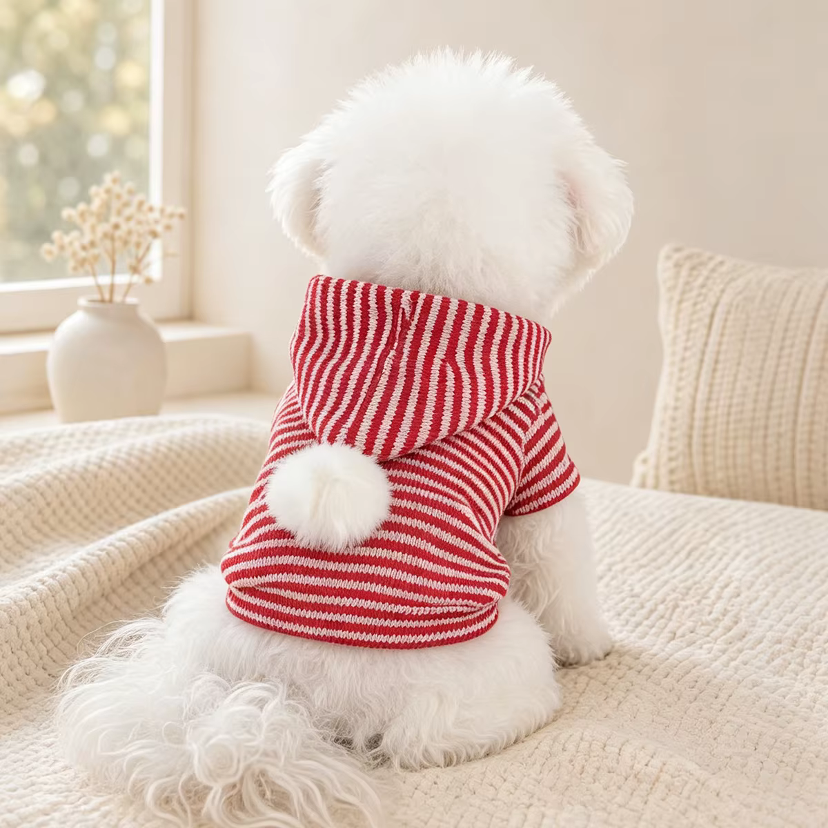 Sudadera con Capucha y Bola de Peluche para Perros y Gatos Pequeños - imagen 5