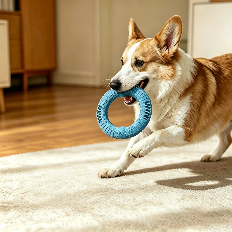 Anillo mordedor resistente para perros y cachorros – Juguete de tracción - imagen 4