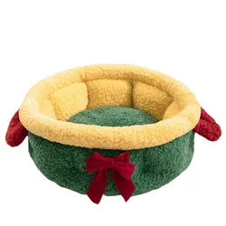 Cama Nido Navideño para Perros Pequeños y Gatos – Cueva Cálida