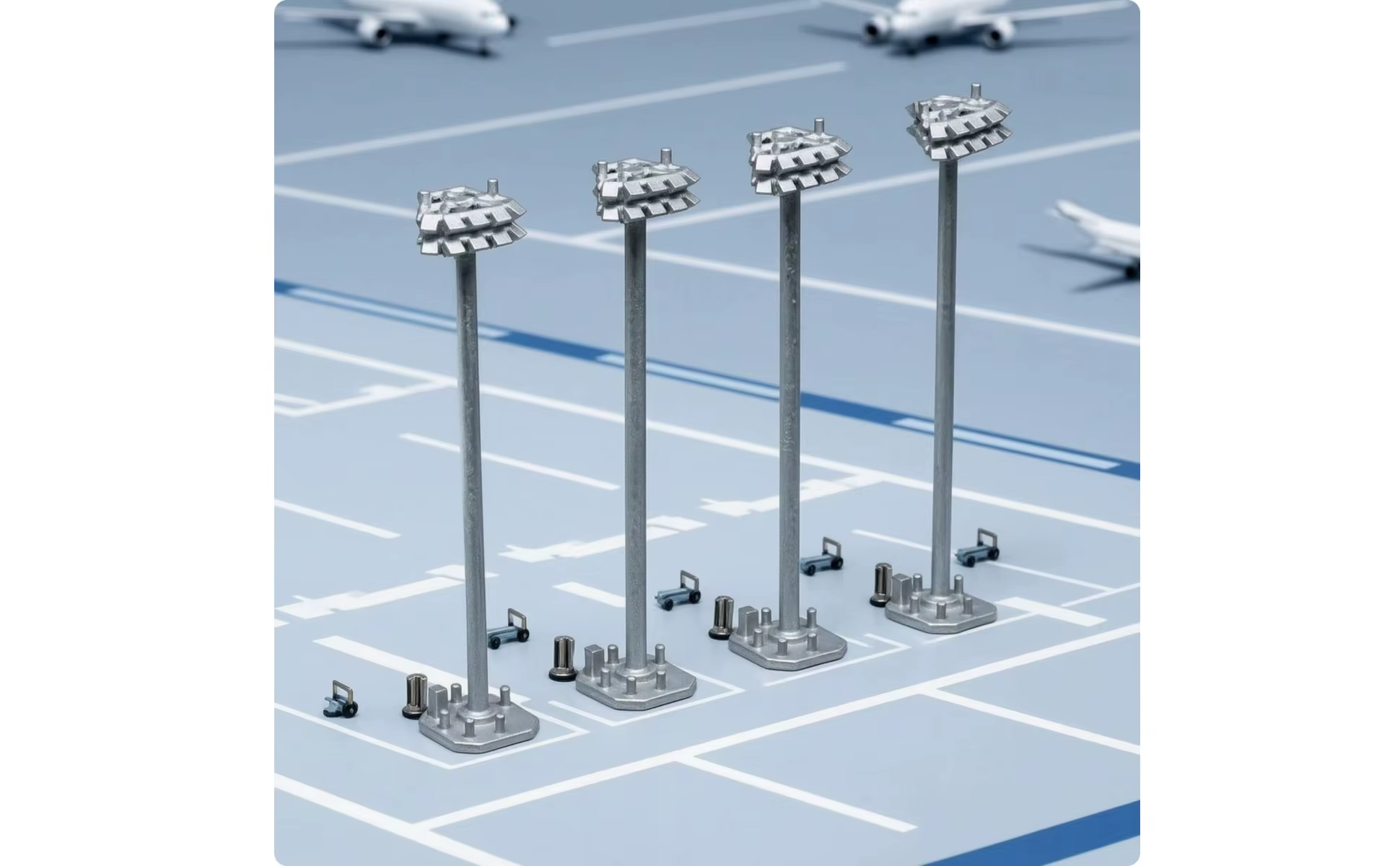 Modelo en miniatura para realismo en aeropuertos