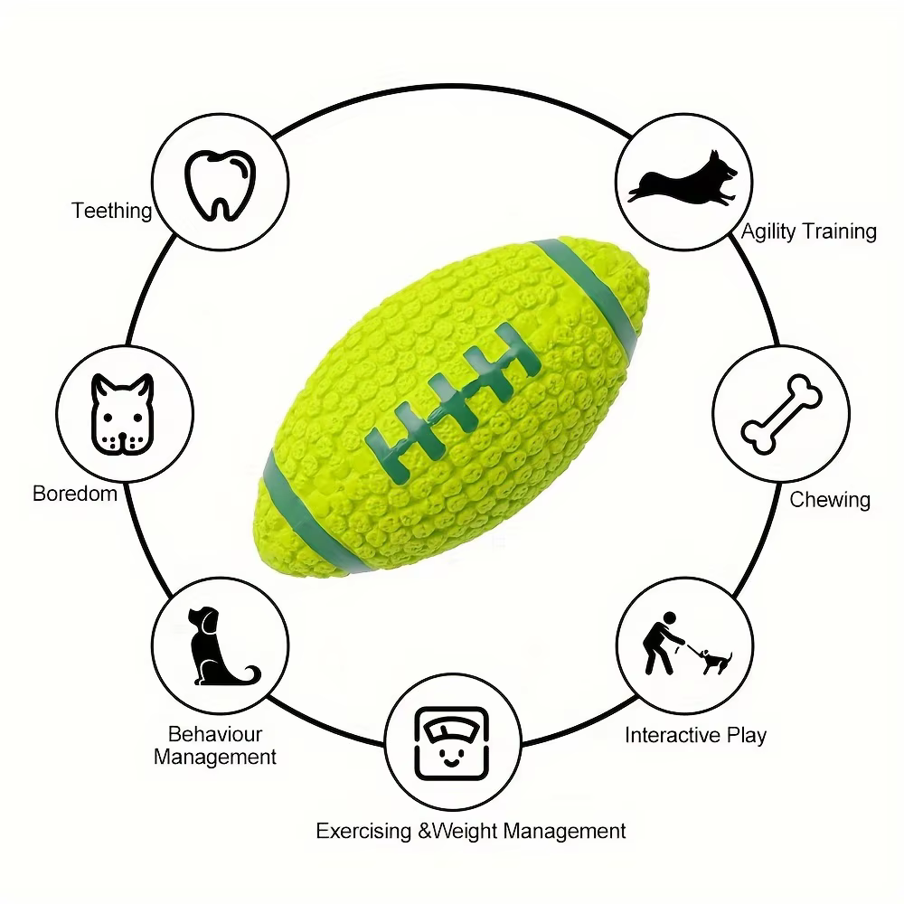Pelota de rugby en látex con chillido para perros grandes - imagen 3
