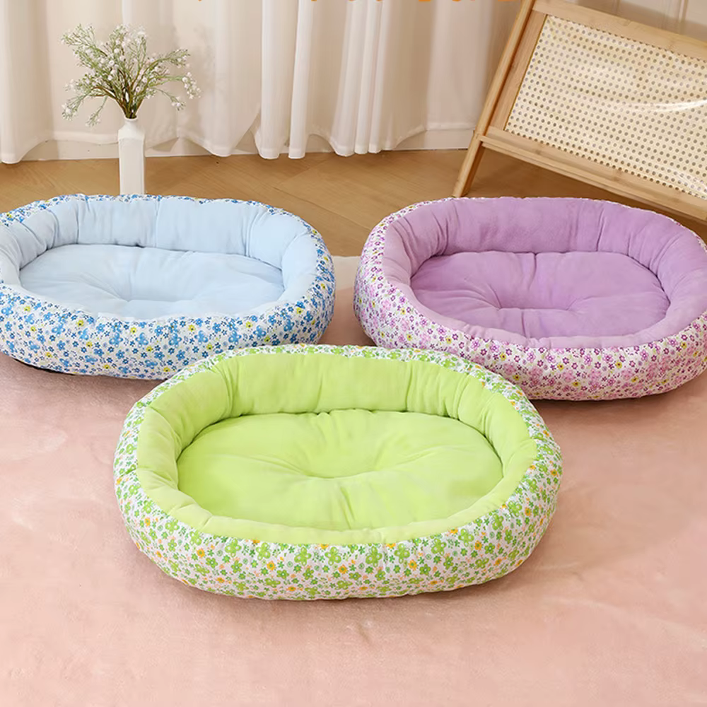 Cama nido floral suave para gatos y perros pequeños - imagen 2