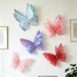 Decoración mariposas 3D para pared y jardín, arcoíris y rosa
