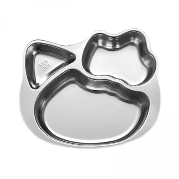 Bandeja de acero inoxidable con compartimentos para gatos y perros
