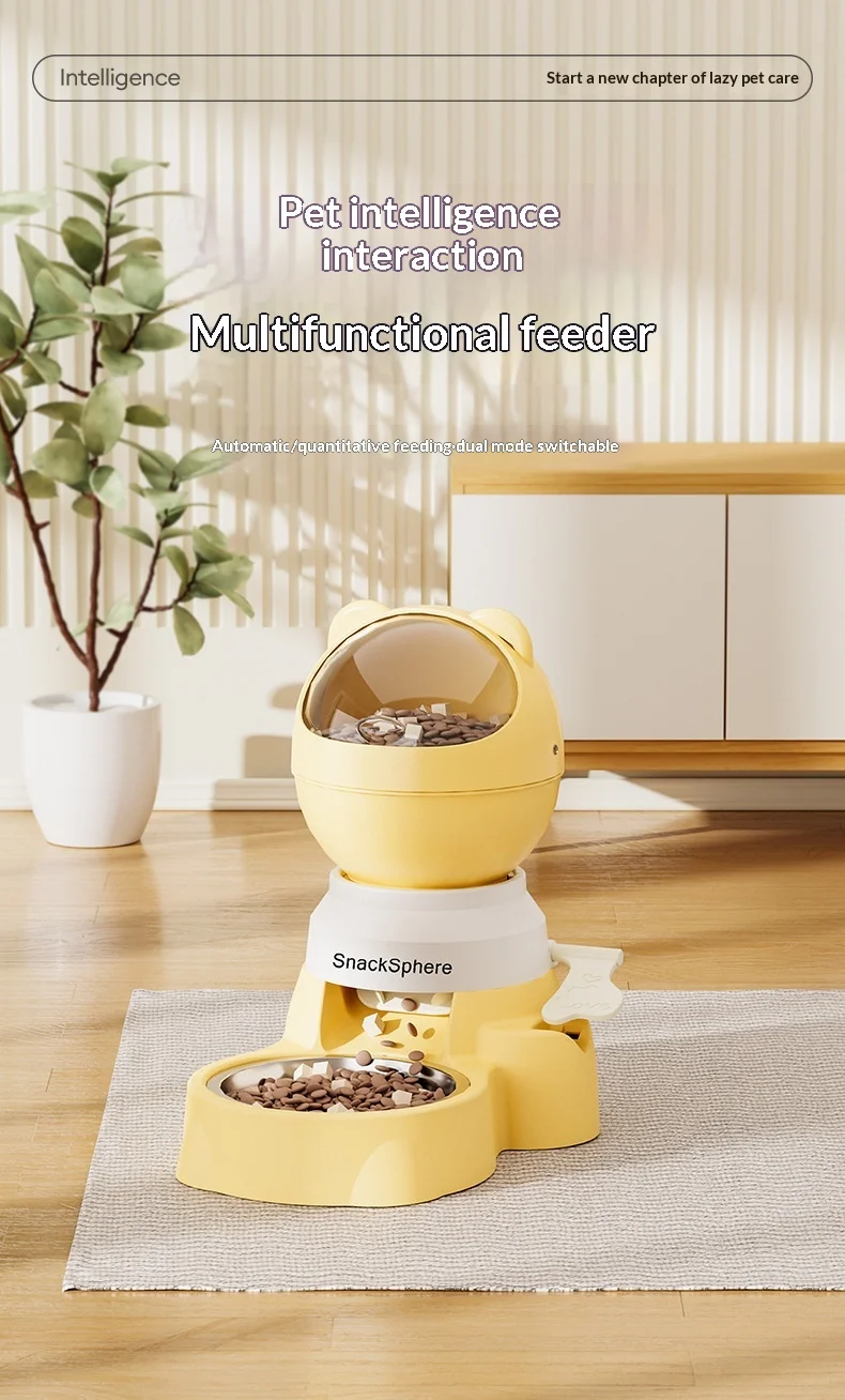 Comedero automático con dispensador y tazón de alimentación lenta
