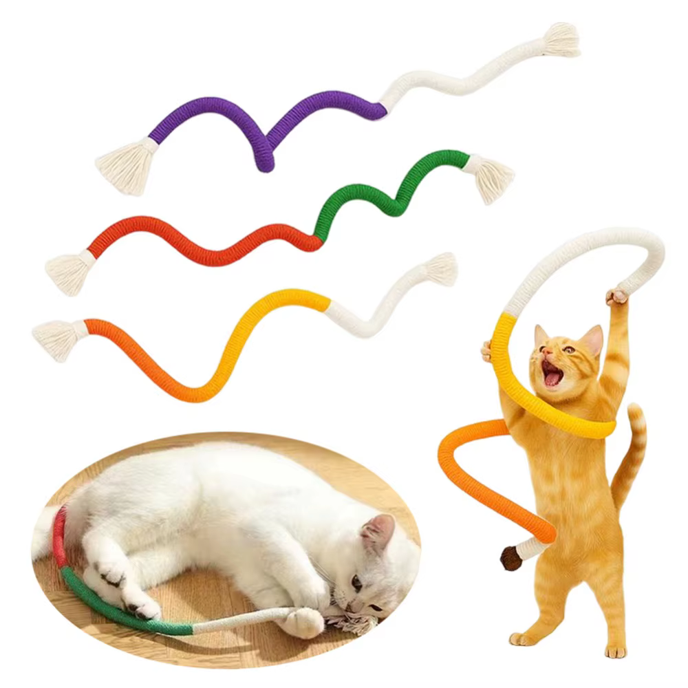 Juguetes para gatos de cuerda para masticar y limpiar hocico - imagen 3