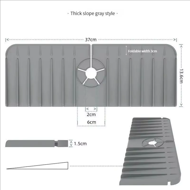 Alfombrilla de silicona antideslizante para fregadero – Protector antidesgaste y drenaje - imagen 4