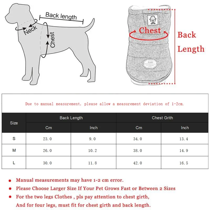 Chaqueta acolchada azul con forro polar para perros pequeños