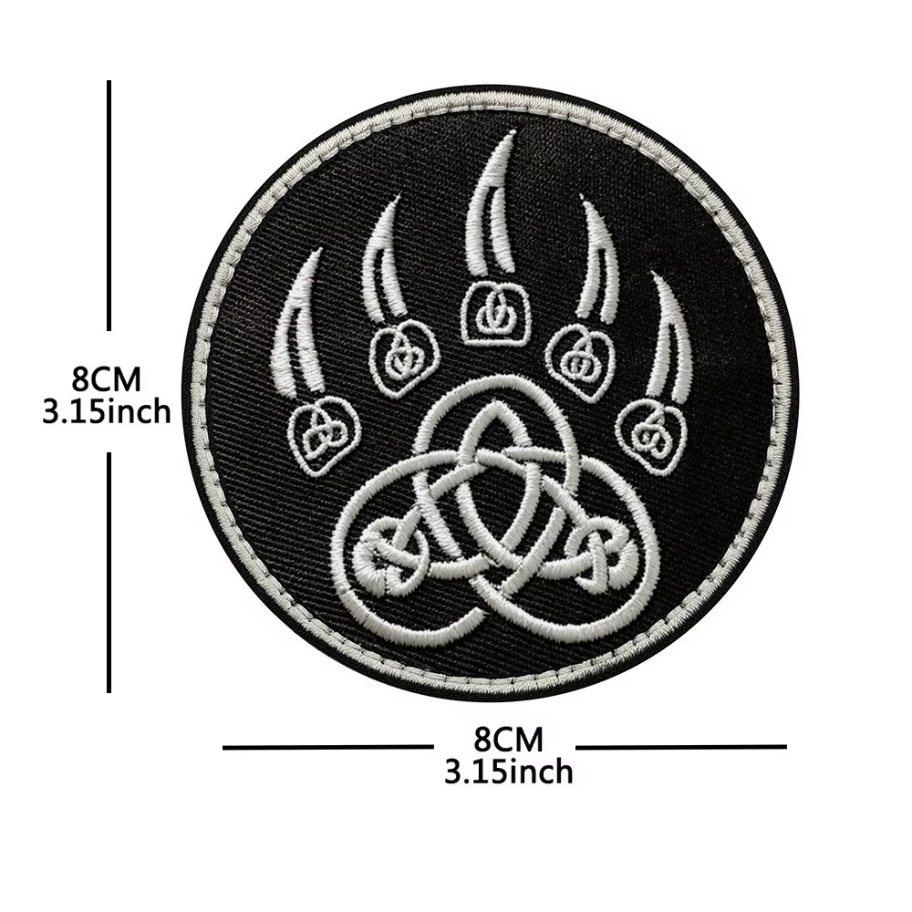 Parche Táctico Pata de Lobo Vikingo – Insignia Bordada con Velcro - imagen 2