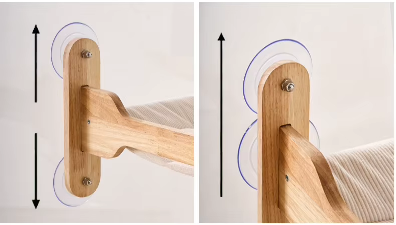 Hamaca de madera LZJV colgada en ventana