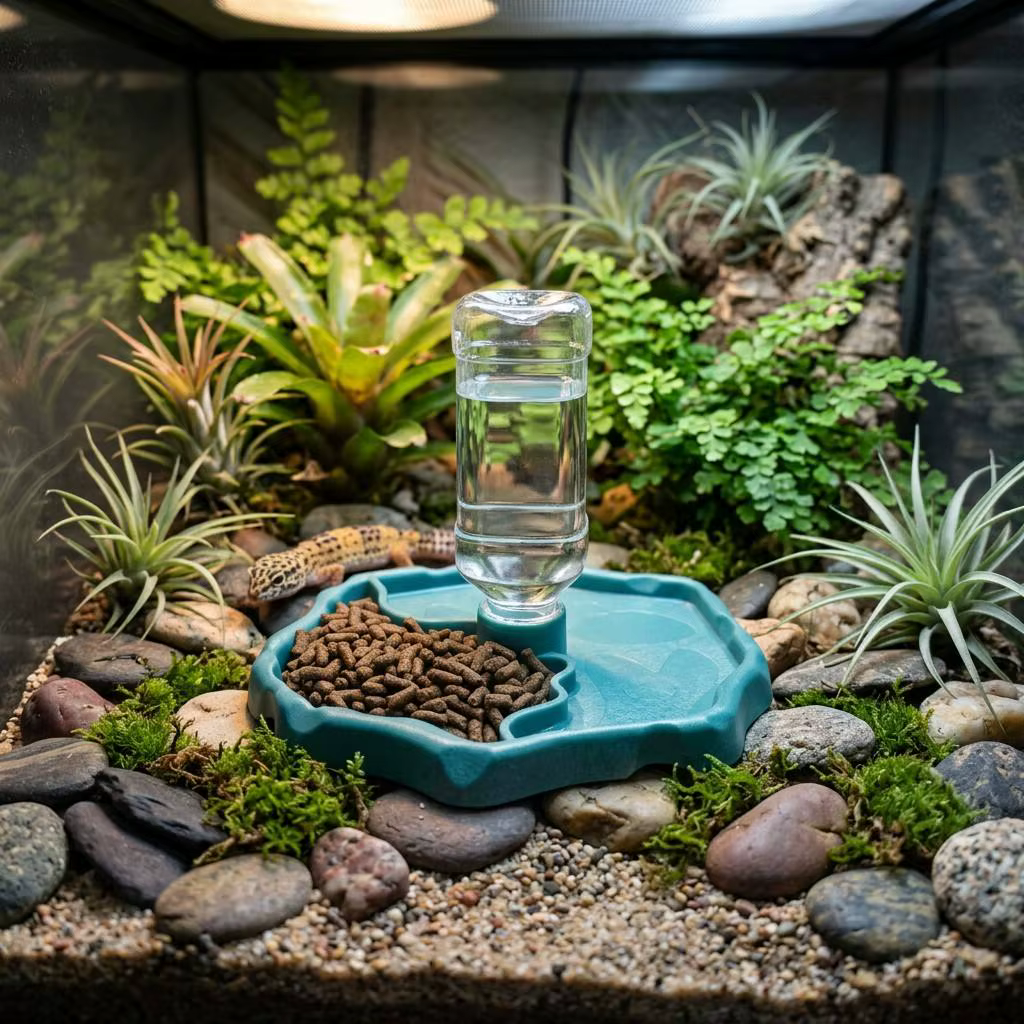 Dispensador automático de agua y alimento para tortugas de terrario - imagen 4