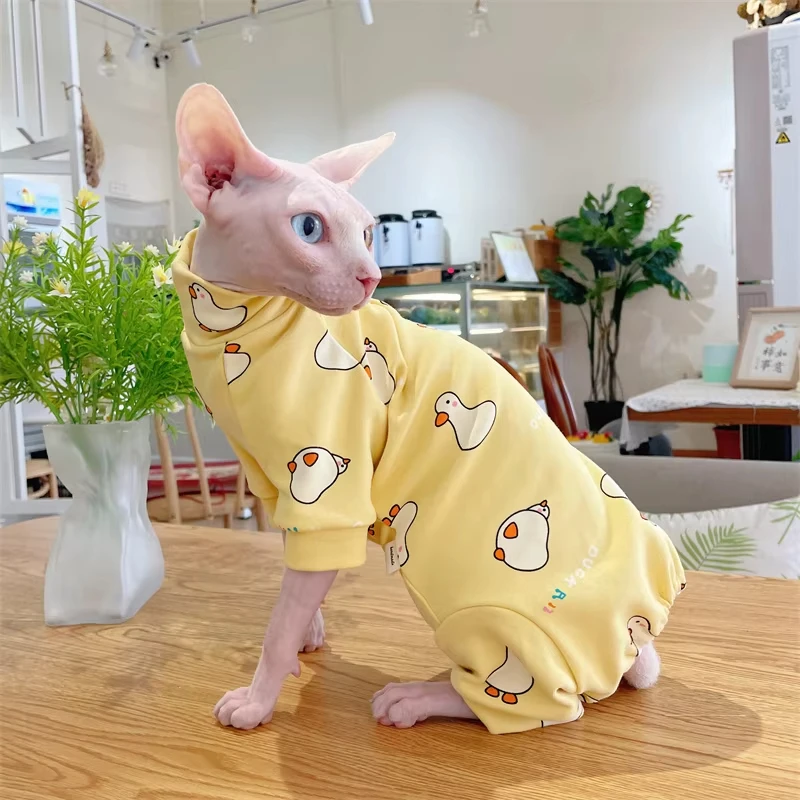 Pijama algodón 4 patas para gatos Sphynx y Devon Rex - imagen 5