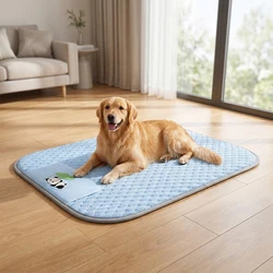 Alfombra refrigerante de verano para perros y gatos, lavable y fresca