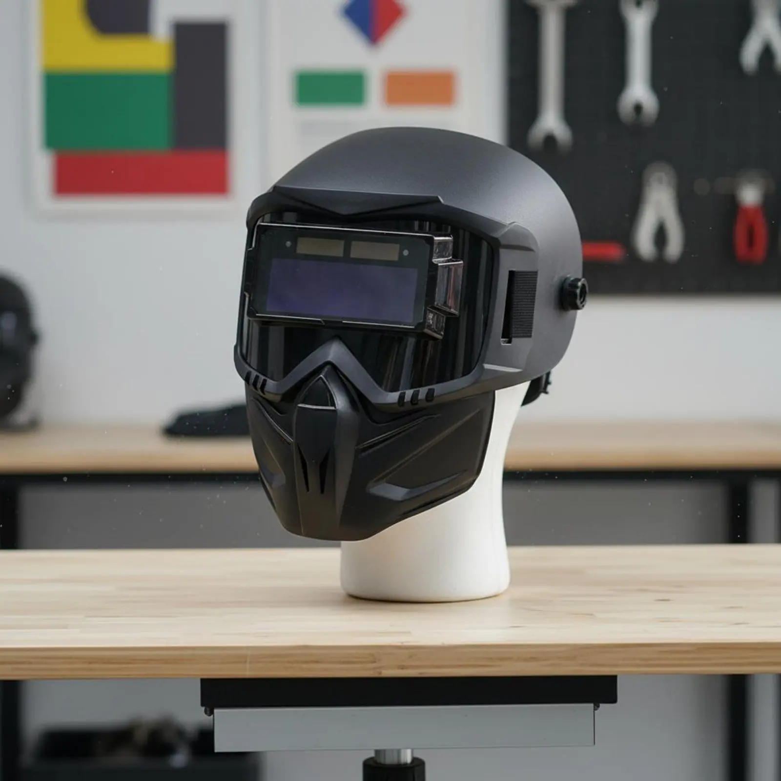 Casco de soldadura con oscurecimiento automático, cara completa