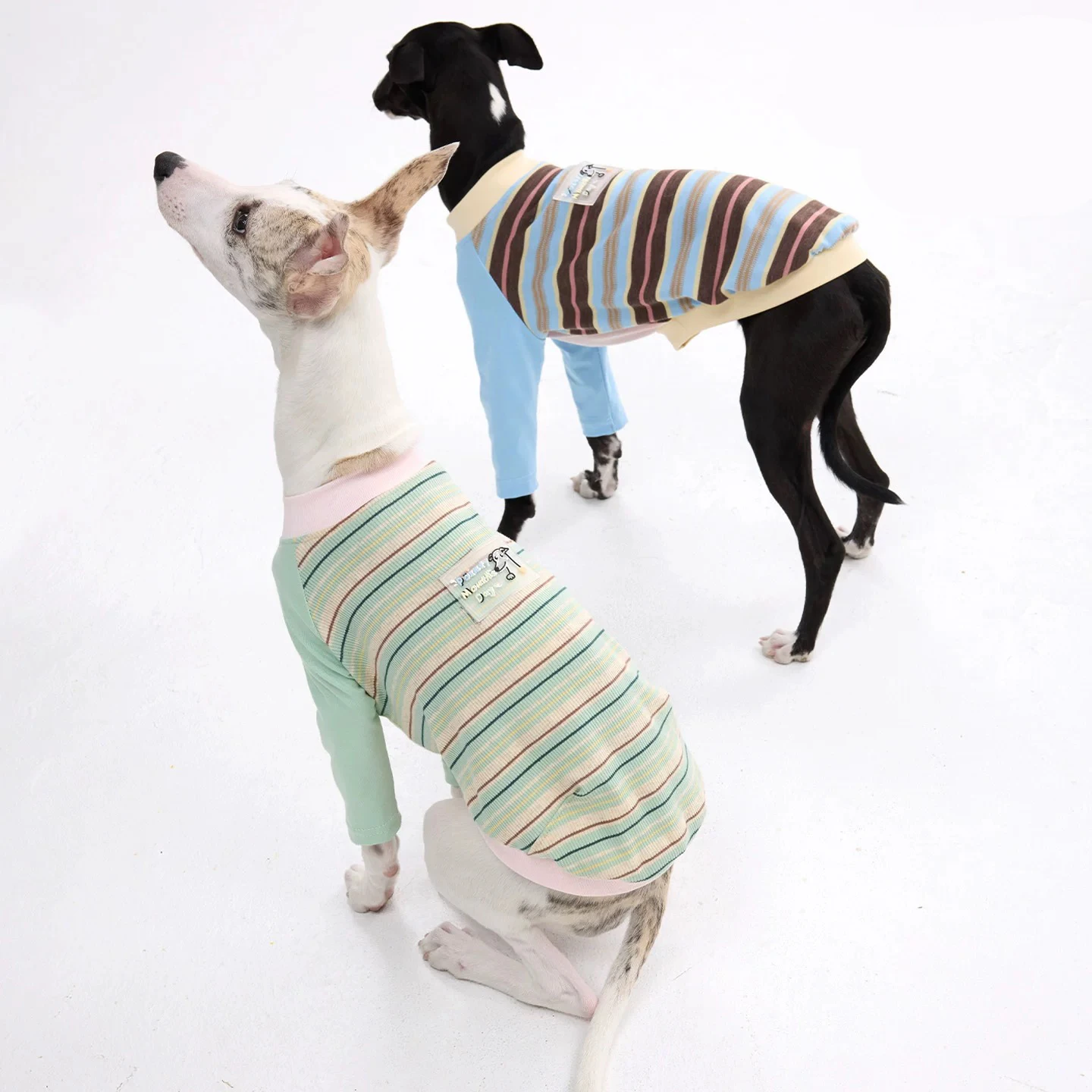 Abrigo de algodón a rayas para perros Galgo Italiano y Whippet - imagen 2