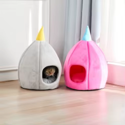 Casa cueva para gatos cálida de cúpula, sofá con fácil acceso