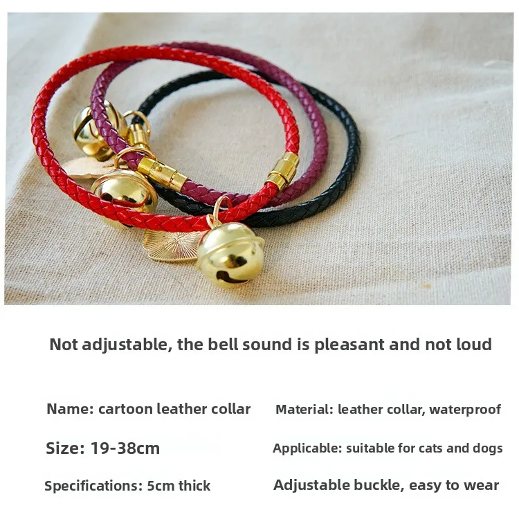 Collar de cuero para mascotas – estilo japonés