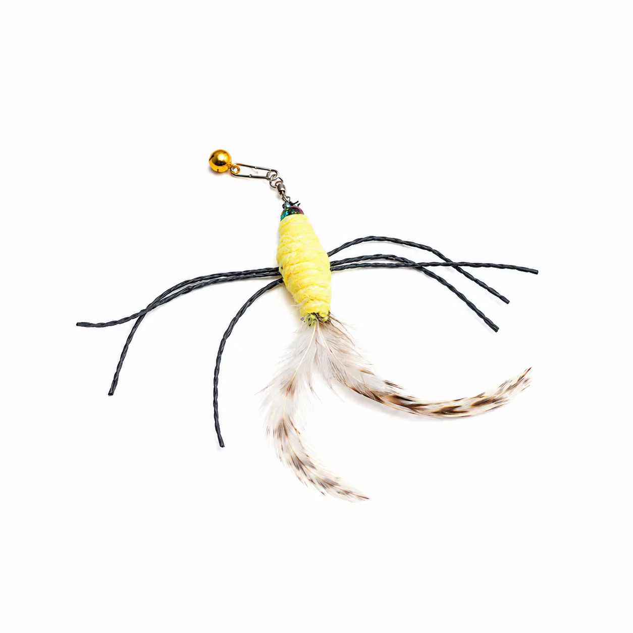 Varita interactiva para gatos con plumas e insectos intercambiables