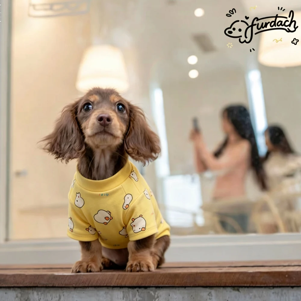 Abrigo algodón suave para perro salchicha Dachshund, manga larga pato - imagen 2