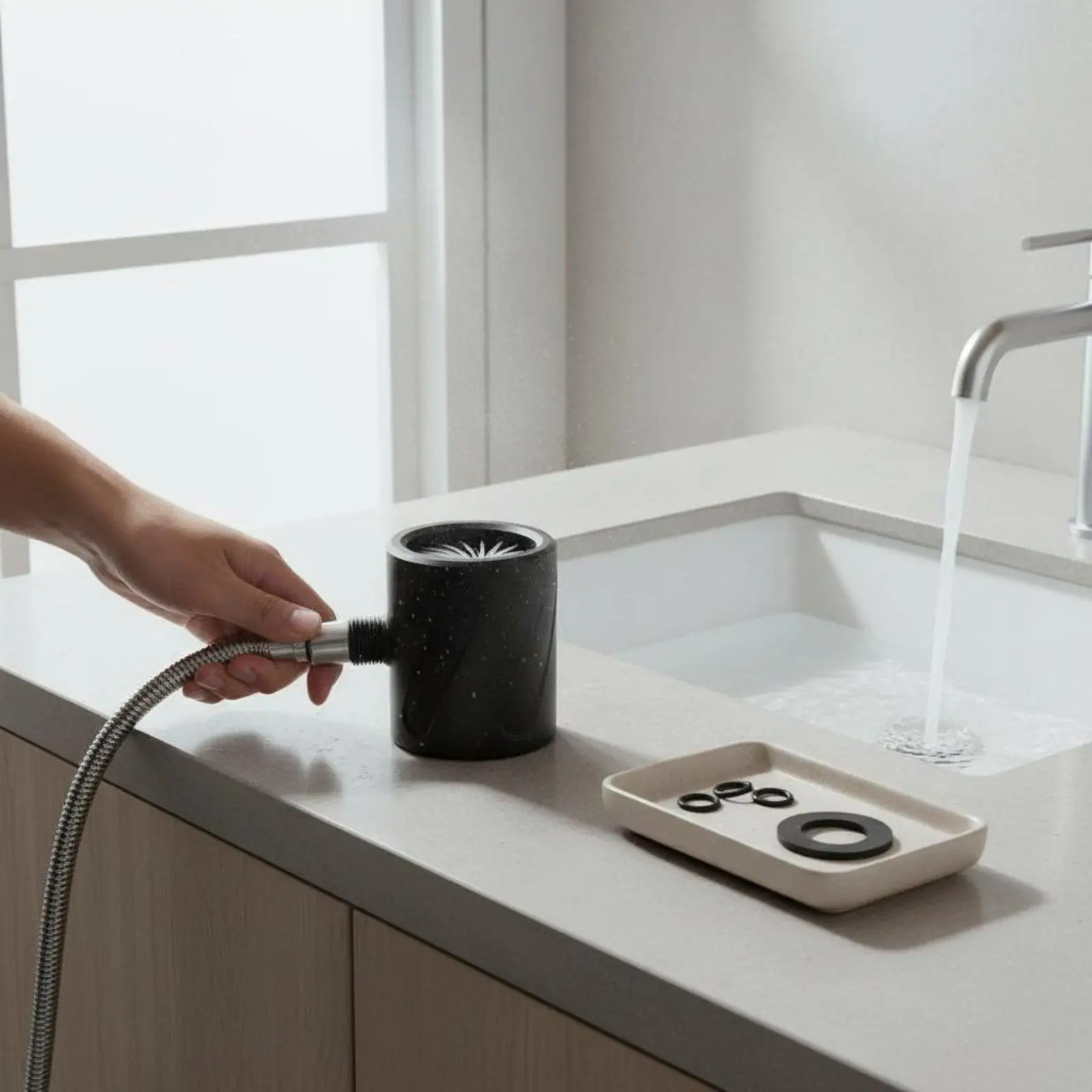 Cabezal de Ducha Alta Presión PLA – Rociador Manual Blanco para Baño - imagen 2