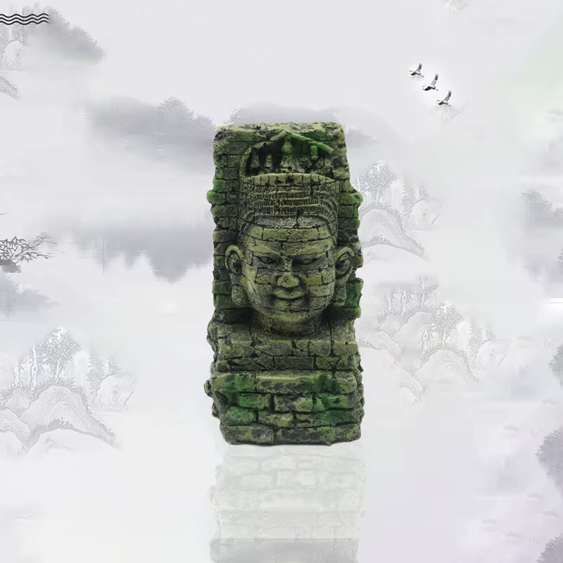 Decoración moái resina Isla Pascua para acuario y terrario reptiles - imagen 2