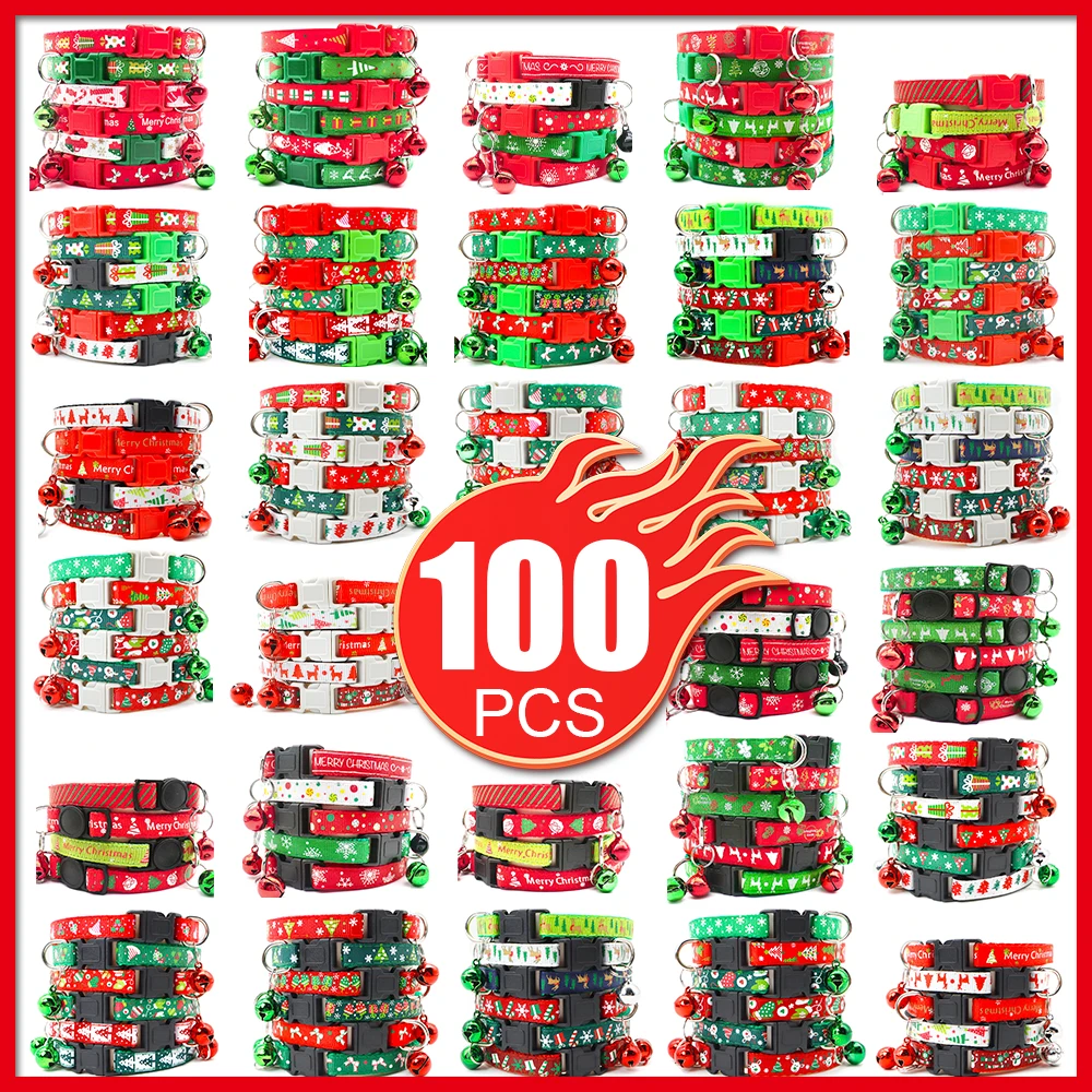 Collar de Navidad con placa de identificación festiva