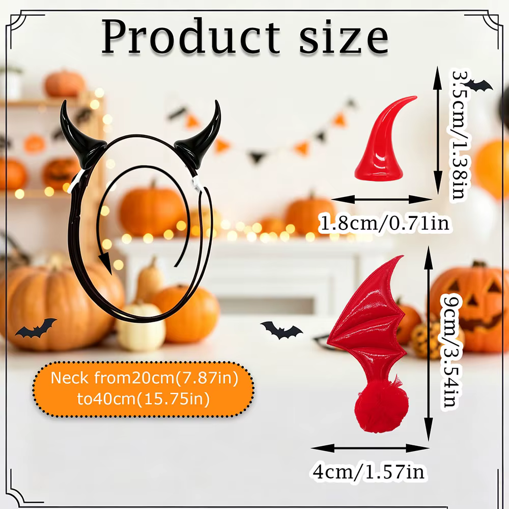 Lazos ajustables para el pelo de perro Halloween alas murciélago - imagen 2