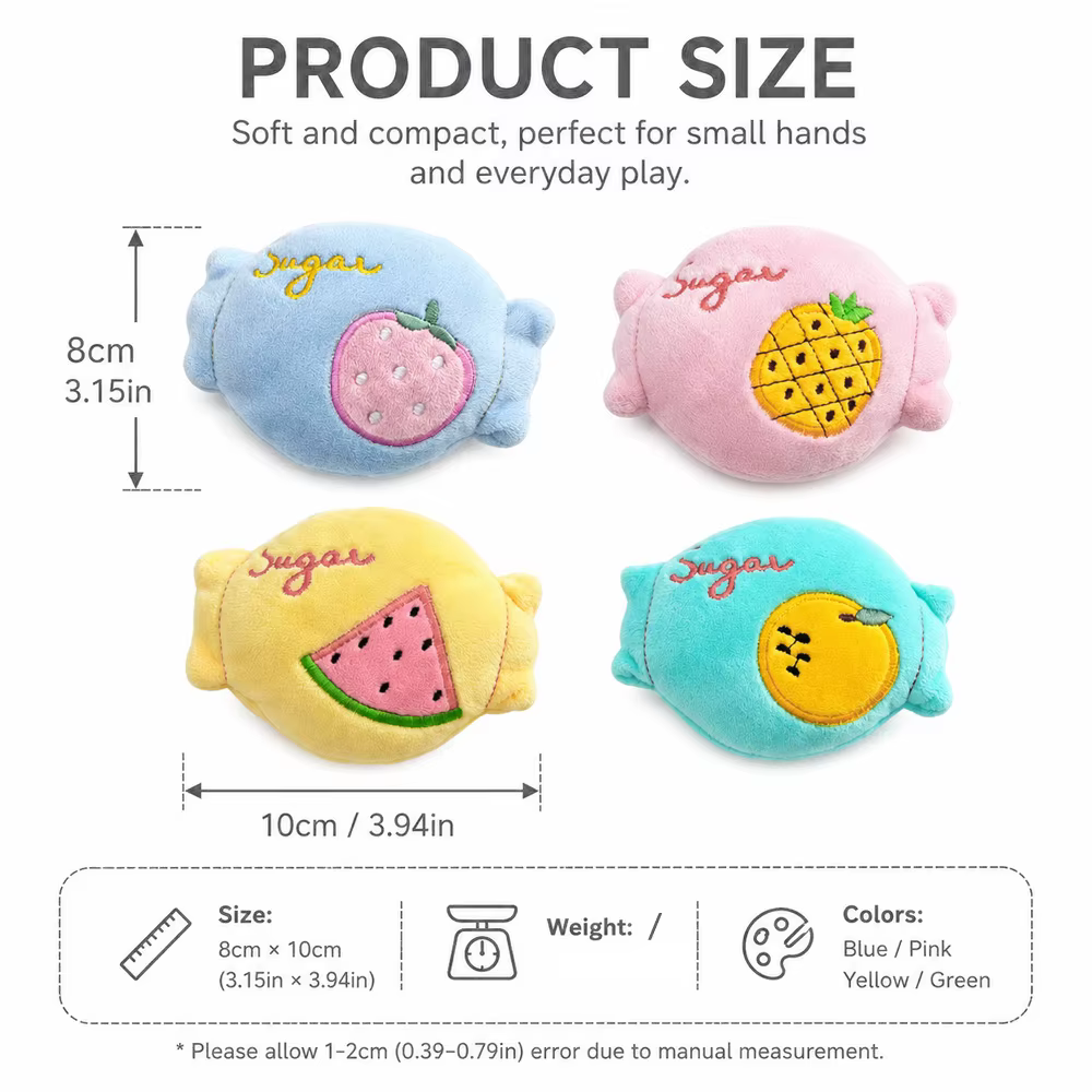 Juguete interactivo de peluche con sonido para perro, caramelo lavable - imagen 2