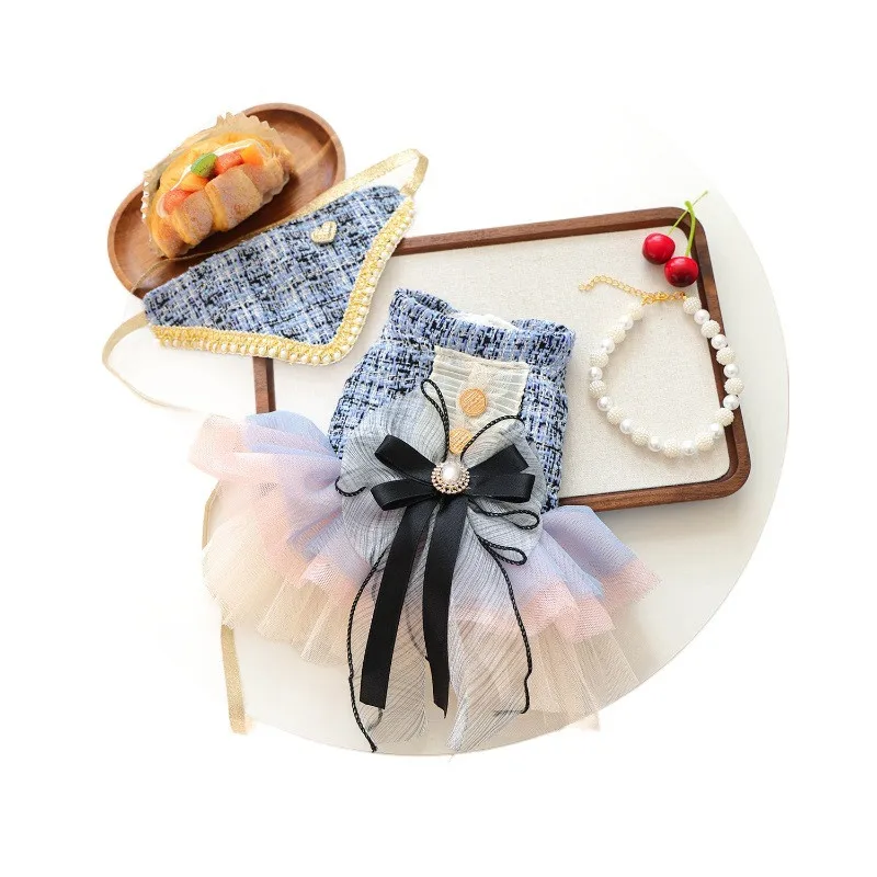 Bandana elegante para gatos y perros pequeños con cuentas y pinza - imagen 5