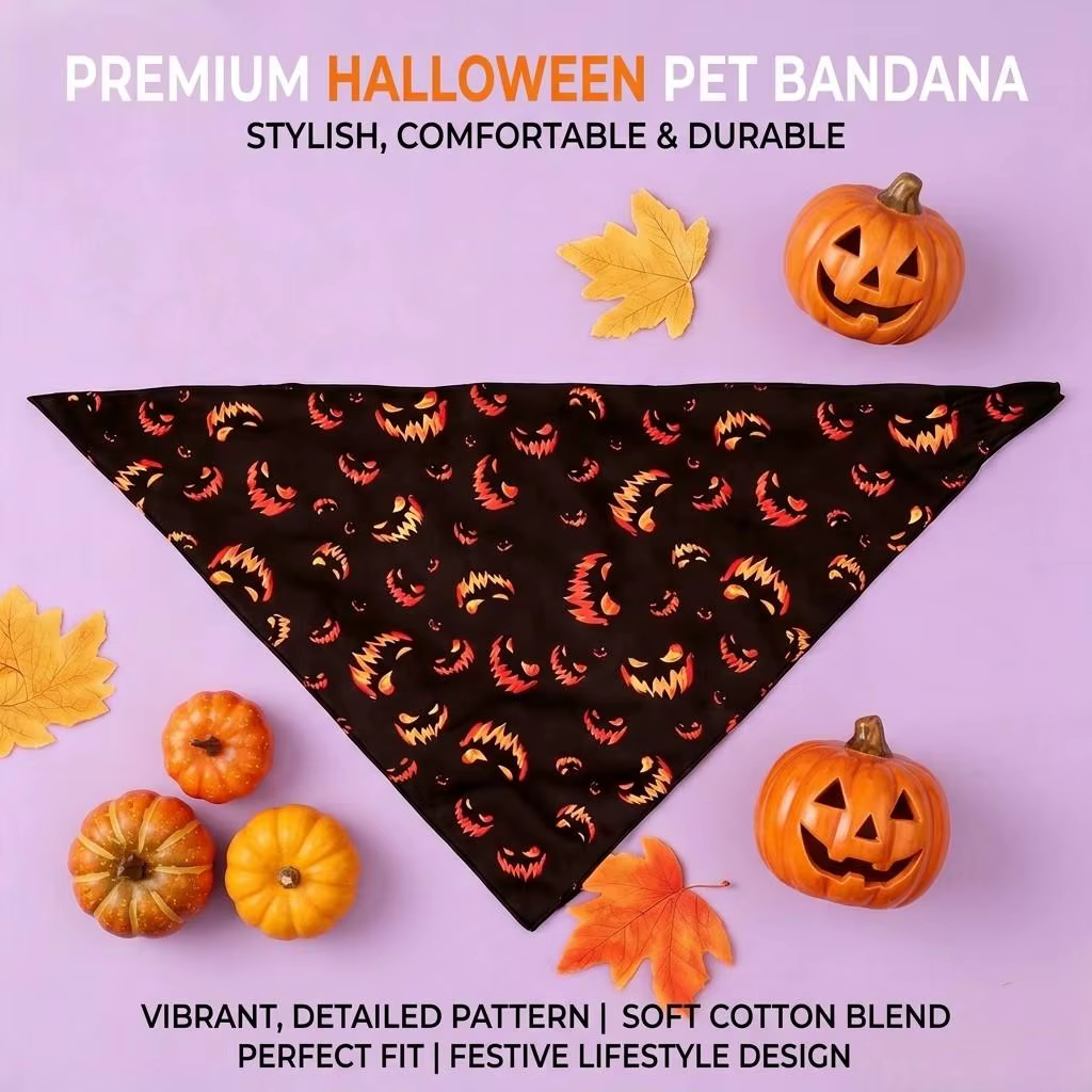 Pañuelos para perros con estampados de Halloween para uso festivo