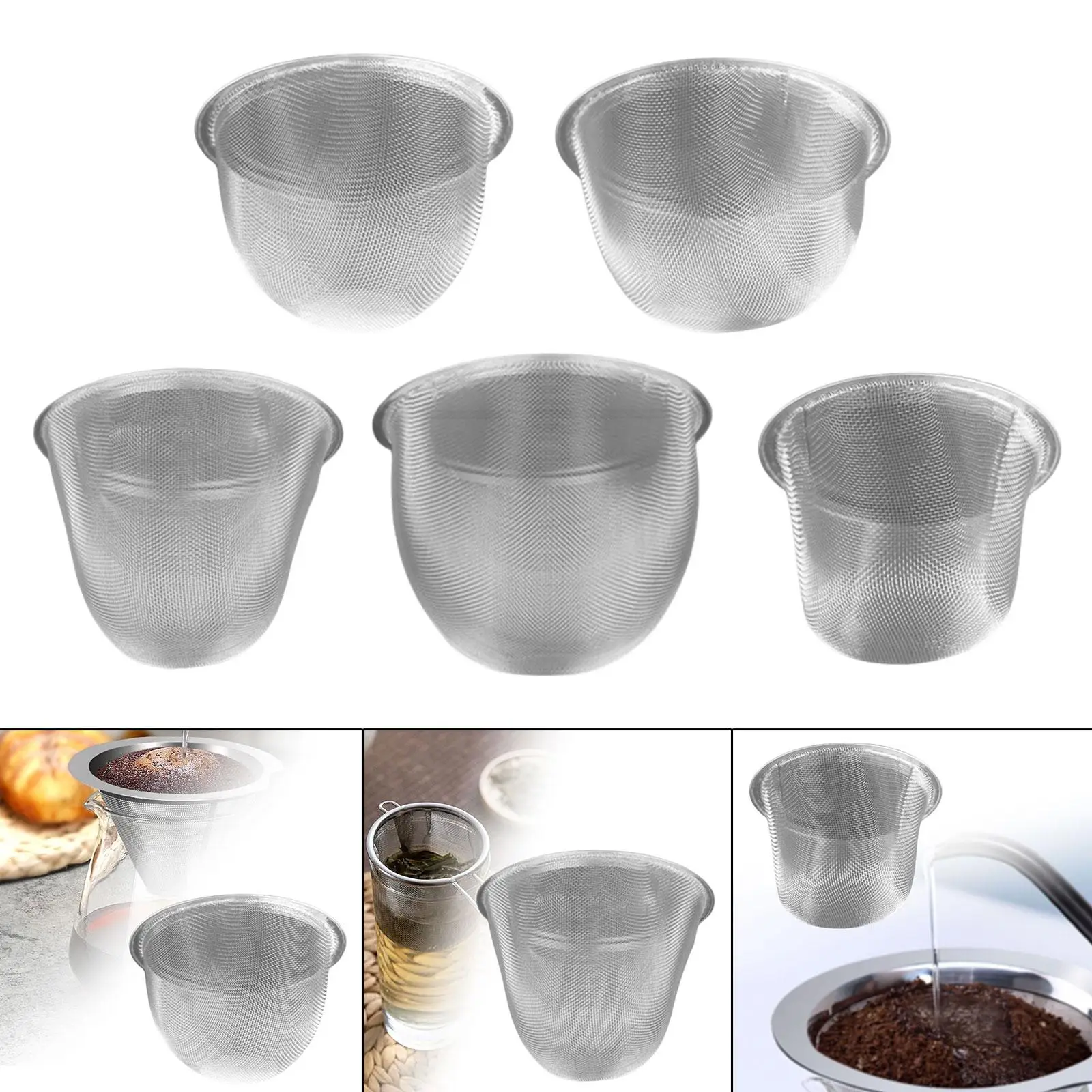 Filtro infusor de acero inoxidable para té de hojas sueltas - imagen 4