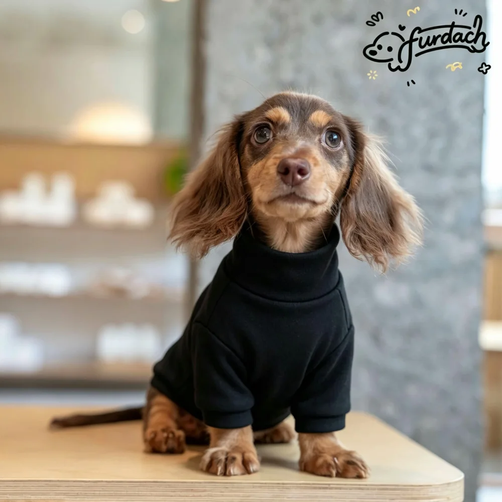 Abrigo polar de cuello alto para perros salchicha mini en invierno - imagen 3