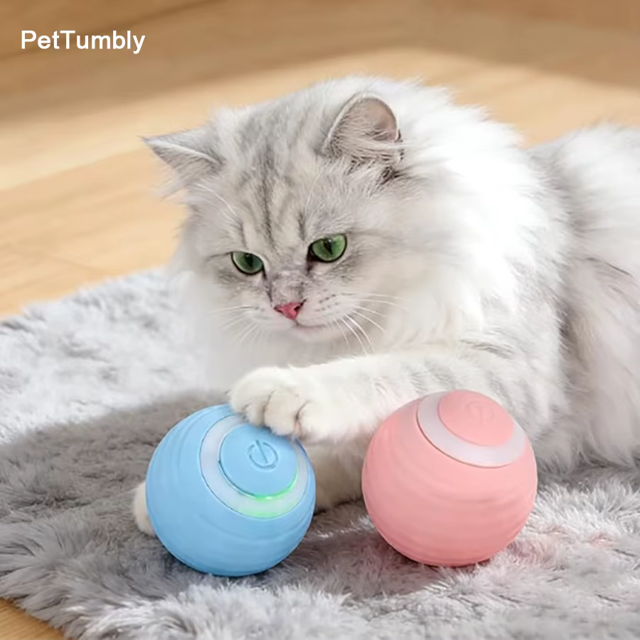 Pelota interactiva automática para gatos, juguete rodante y giratorio - imagen 4