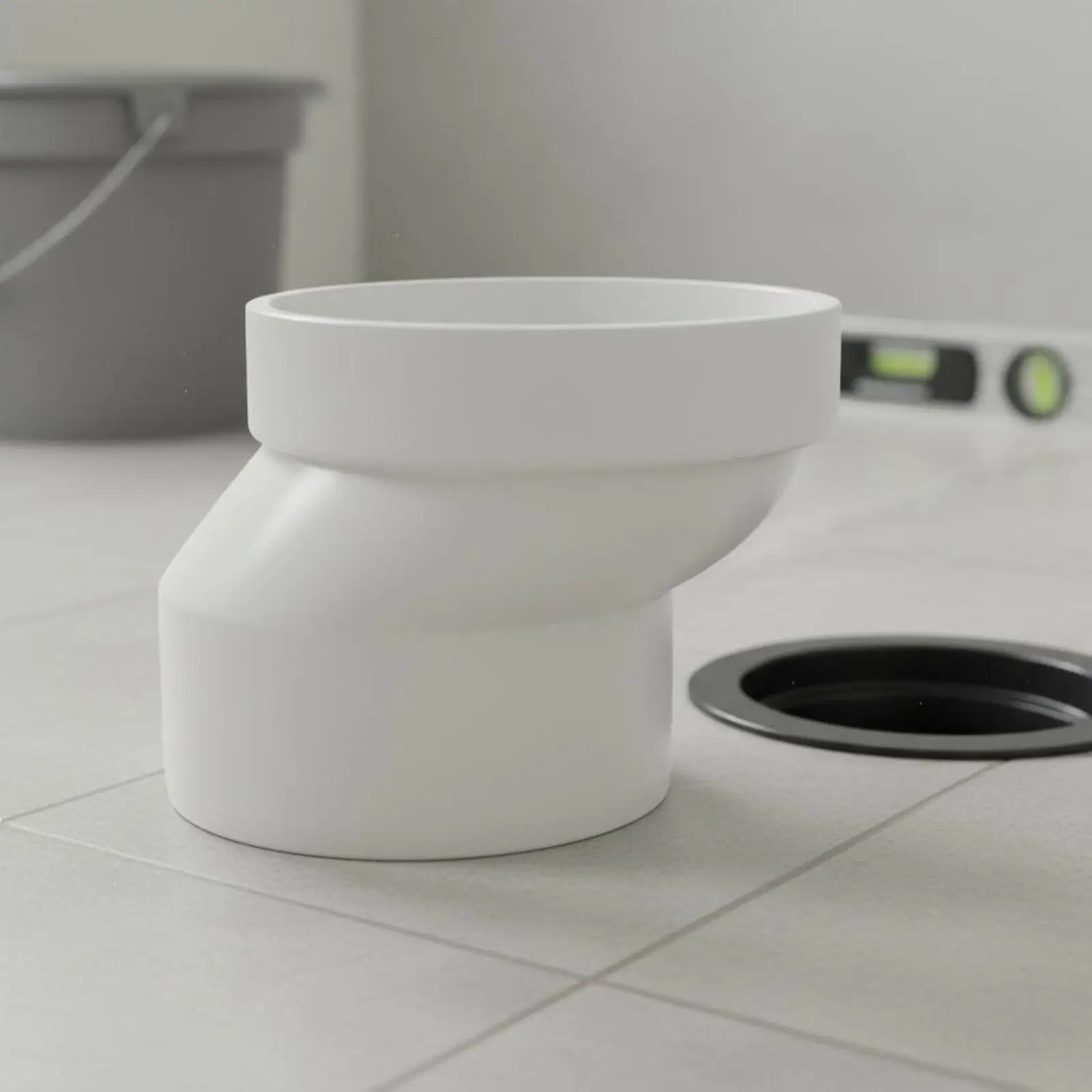 Adaptador Inodoro PVC con Pared Pulida – Pieza Plomería Ecológica - imagen 2