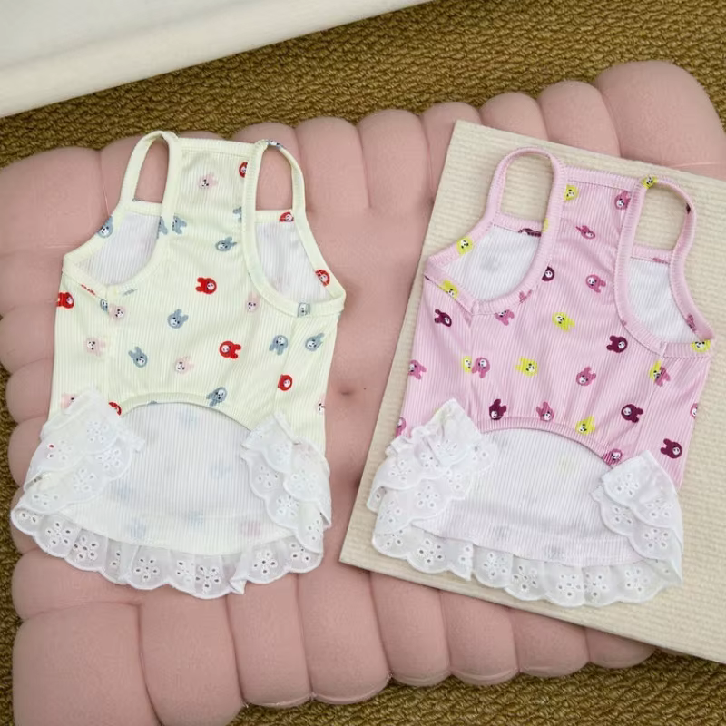 Vestido princesa con volantes de encaje para perros y gatos pequeños - imagen 3