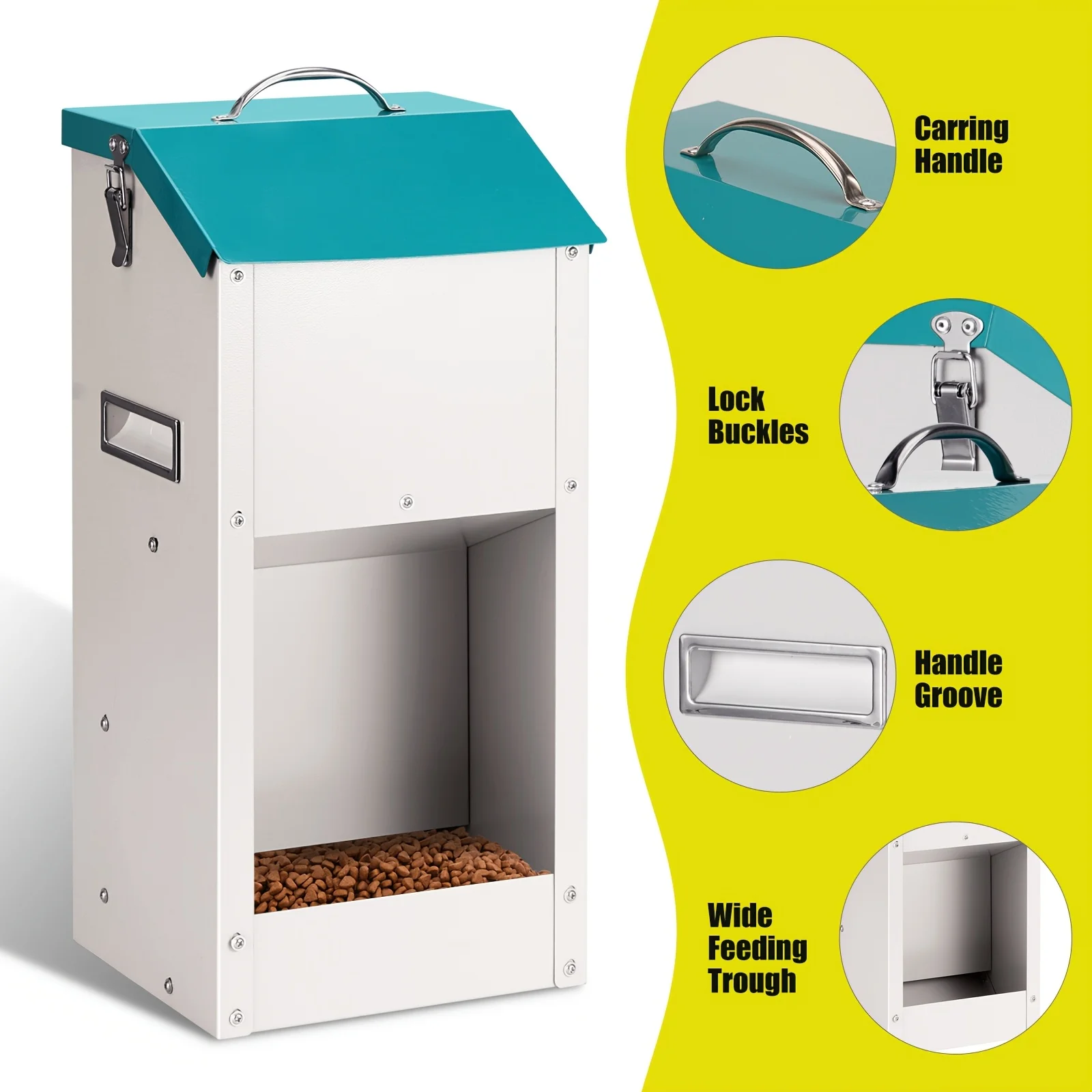 Comedero colgante de acero inoxidable a prueba de lluvia para aves - imagen 2