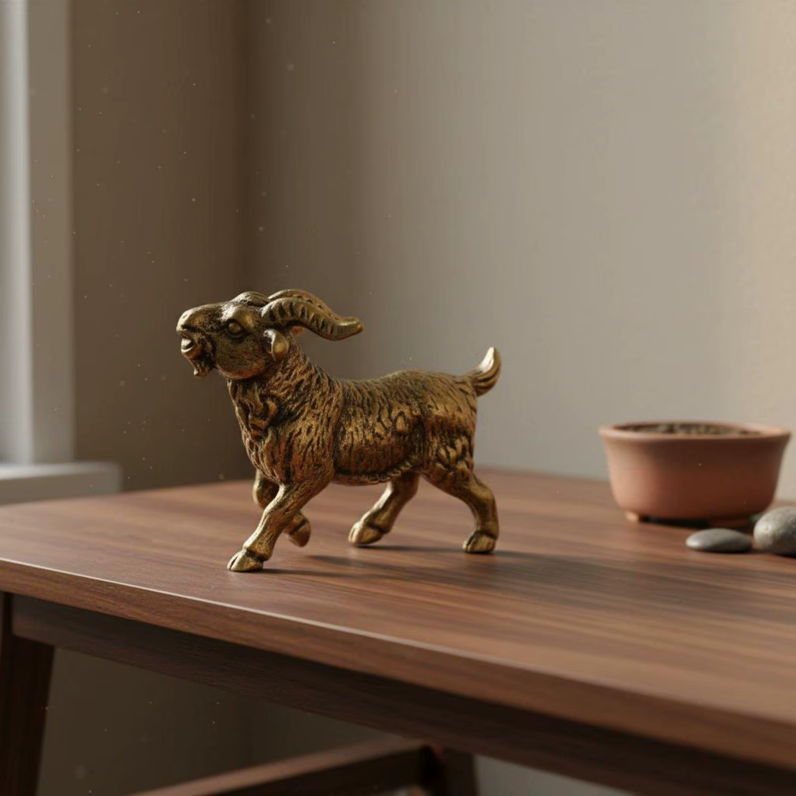 Figura decorativa toro latón con set zodiaco chino año nuevo - imagen 4